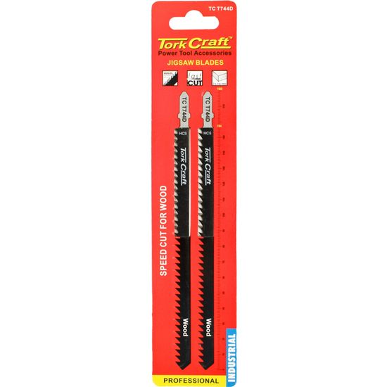 TORK CRAFT T-shank Jigsaw Blade For Wood Speed Cutter 4mm 6tpi 180mm 2pc